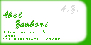 abel zambori business card