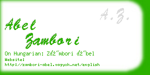 abel zambori business card